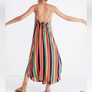 Madewell Colorful Rainbow Striped Maxi Dress NWT Size Small Luca Coverup $85